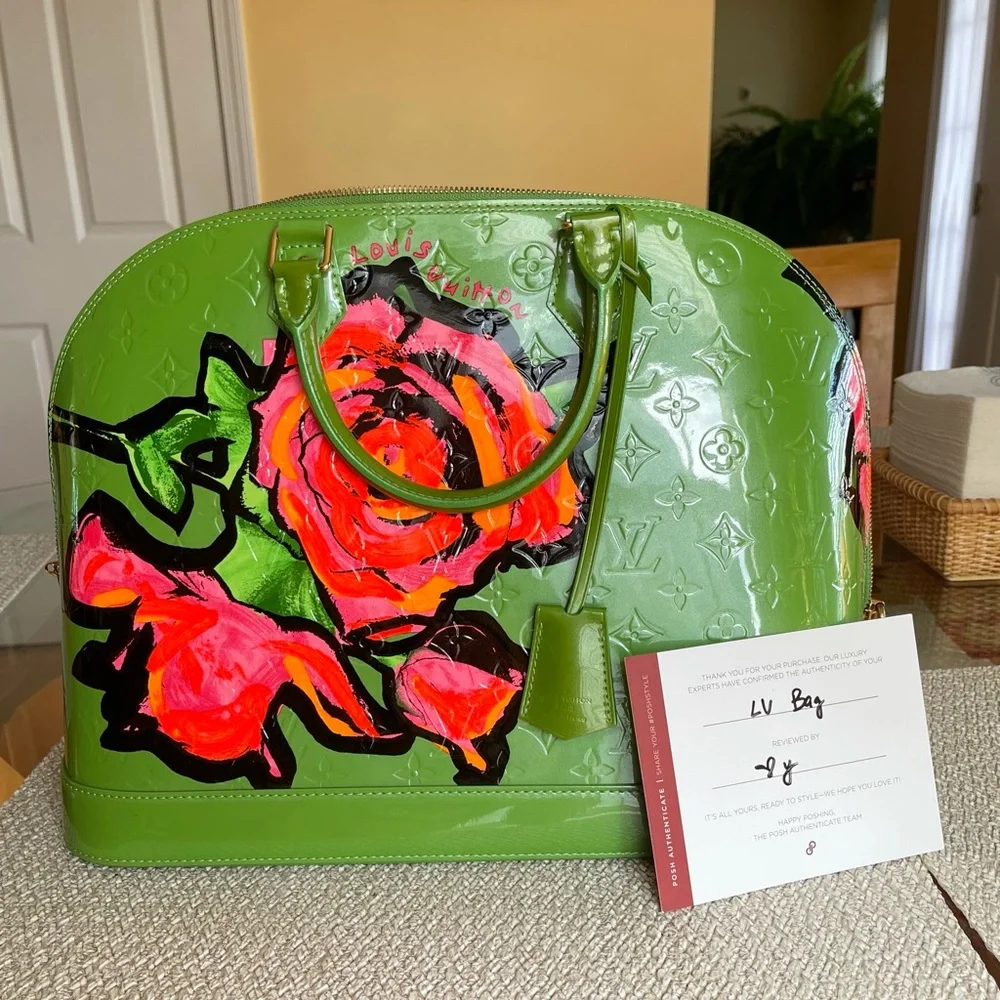Louis Vuitton Vernis Alma GM - Limited Edition Stephen Sprouse Roses - Green